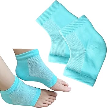 Pengxiaomei Soft Heel SocksVentilate Foot Spa Moisturizing Gel Beauty Socks Moisturising Socks for Dry Hard Cracked SkinBlue - Image 1
