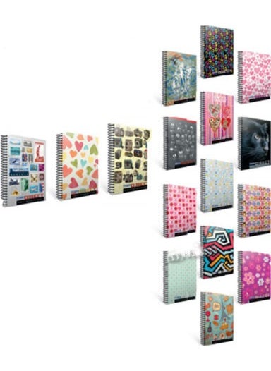 Gıpta 72 Sheets Checkered A4 Cardboard Cover Spiral/Ringed Notebook 