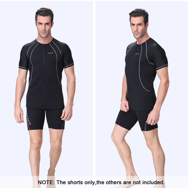 DIVE & SAIL Wetsuit Shorts: Men Grey L 1.5mm Stretchy Neoprene Fabric - Adjustable Elastic Waist Cold Water Protection for Diving Paddle Boarding Surfing Water Sports - Image 4