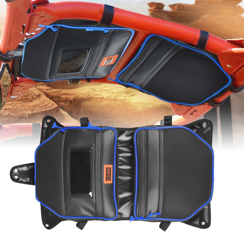 Hutexico X3 Roof Bags 2 Pack X3 Storage Overhead Roof Bag with Waterproof Cell Phone Pouch Sunshade Compatible with Can Am Maverick X3 Max X DS RS RC MR Turbor R RR 20172024 Blue Roof Bag