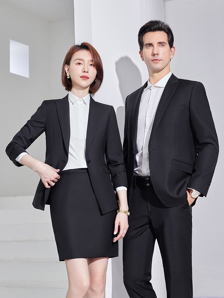 Navy Blue Men'S And Women'S Professional Suit Business Suit New Sales Tooling Work Group Work Clothes - Image 3