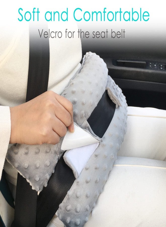 D. Cozy Hysterectomy Pillow with Pocket for Hot Cold Pack, After Surgery Hysterectomy Recovery Must Haves Car Seatbelt Pillows Gifts Abdominal Tummy Tuck Belly Cushion Minky Dot Light Gray - Image 5