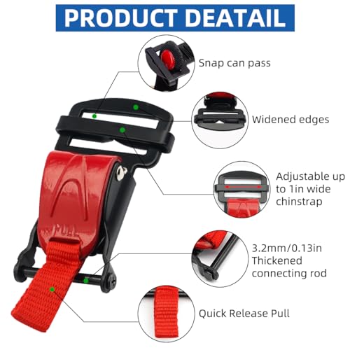 URLWALL طقم استبدال مشبك الخوذة السريع من URLWALL 1 قطعة، مصنوع من الفولاذ المقاوم للصدأ لجميع الخوذات ذات حزام الذقن حتى 1 بوصة، ملحقات خوذات الدراجات النارية، متوافق مع الخوذات نصفية، 3/4، والوجه الكامل - Image 4