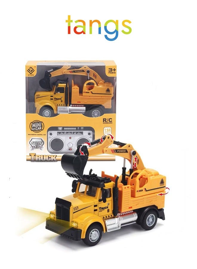 tangs 2.4GHz Remote Control Alloy Excavator – 1:64 Scale with Manually Adjustable Bucket & LED Lights - Image 1