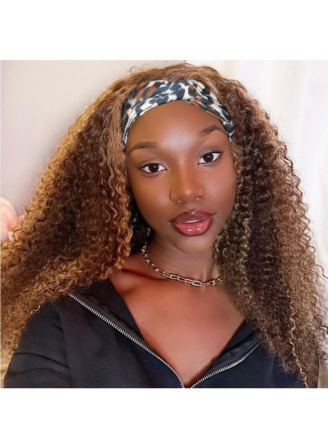 Smoothair Ombre Highlight Headband Wig Human Hair 427 Kinky Curly Headband Wig for Black Women 18 Inch None Lace Front Wigs Glueless Wear and Go 150 Density - Image 2