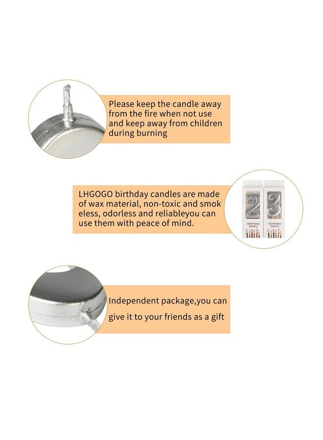 LHGOGO Silver 50th Birthday Candles for Cake, Number 50 5 Glitter Candle Party Anniversary Cakes Decoration for Kids Women or Men - Image 3