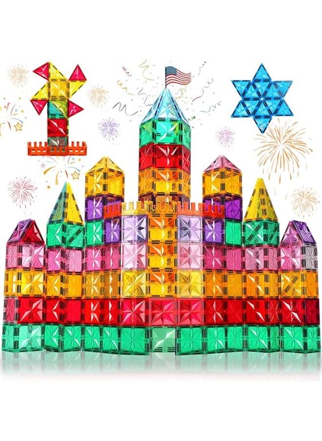 Palano Magnet Tiles, 60PCS Magnetic Building Blocks, Magnetic Tiles, Square Building Castle, Preschool Toys, STEM Stacking Construction Toys for Boys Girls 