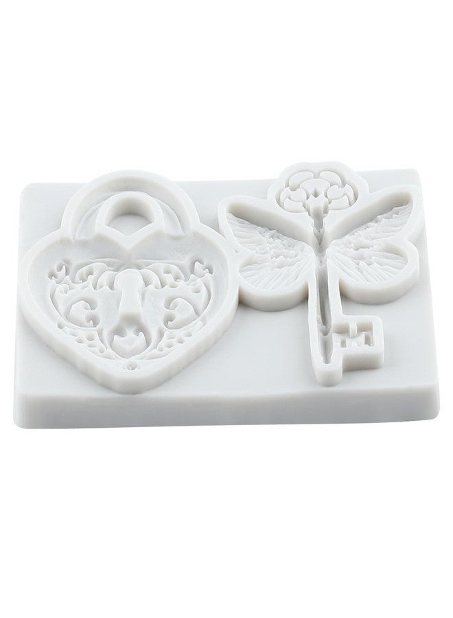 RFGHAC Vintage Heart Lock Silicone Mold Butterfly Key Chocolate Fondant Molds for Cake Decorating Cupcake Topper Candy Sugar Gum Paste Polymer Clay - Image 3