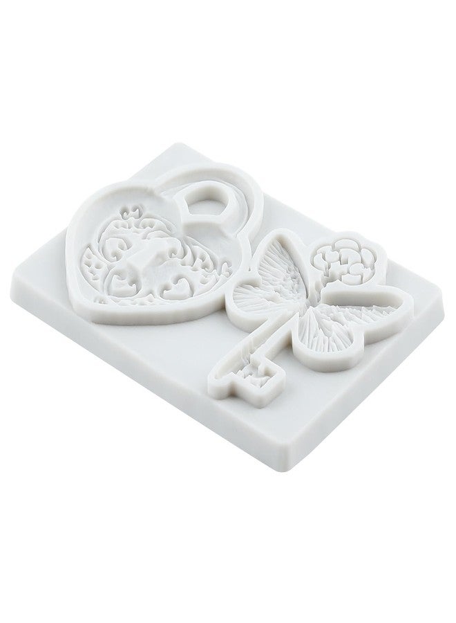 RFGHAC Vintage Heart Lock Silicone Mold Butterfly Key Chocolate Fondant Molds for Cake Decorating Cupcake Topper Candy Sugar Gum Paste Polymer Clay - Image 4