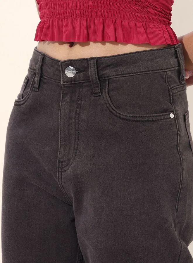 Freehand  Women Straight Fit Solid Mid Rise Jeans  | Best Price UAE