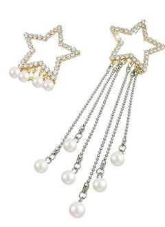Al Aoyama Star chain tassel asymmetrical earrings women  - Image 1