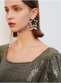 Al Aoyama Star chain tassel asymmetrical earrings women  - Image 2