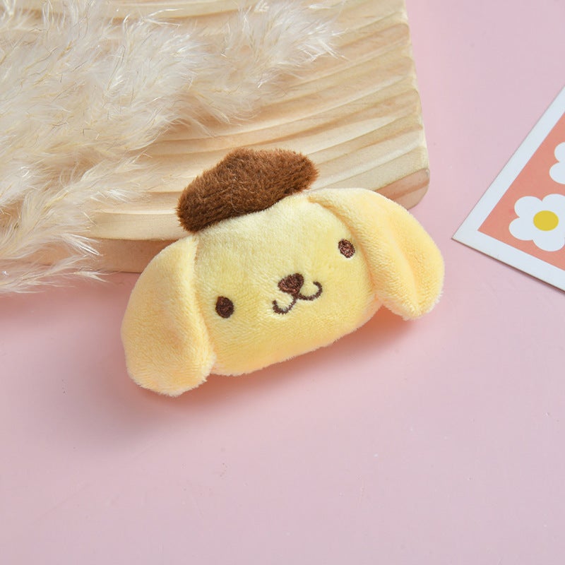 New Sanrio Plush Keychain DIY Scarf Hat Charms Yellow