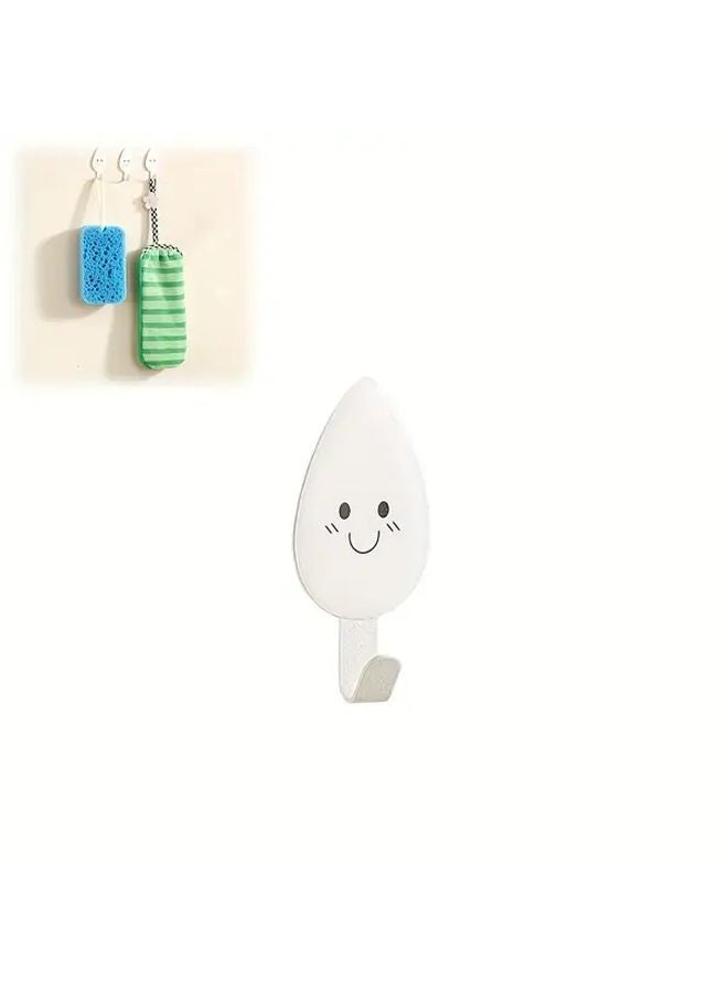 Medium Raindrop Adhesive Wall Hooks No Drill Space Saving Coat Hangers - Image 1