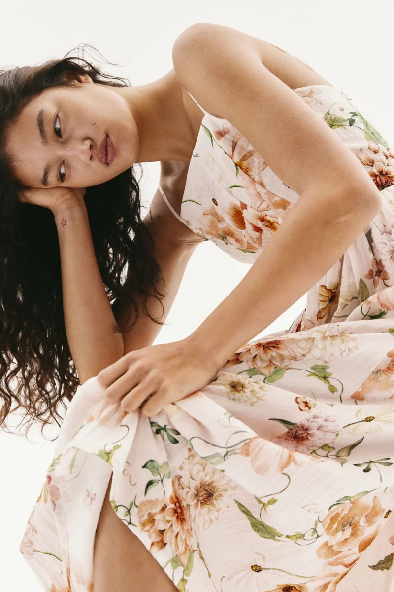 H&M Linen-blend midi dress