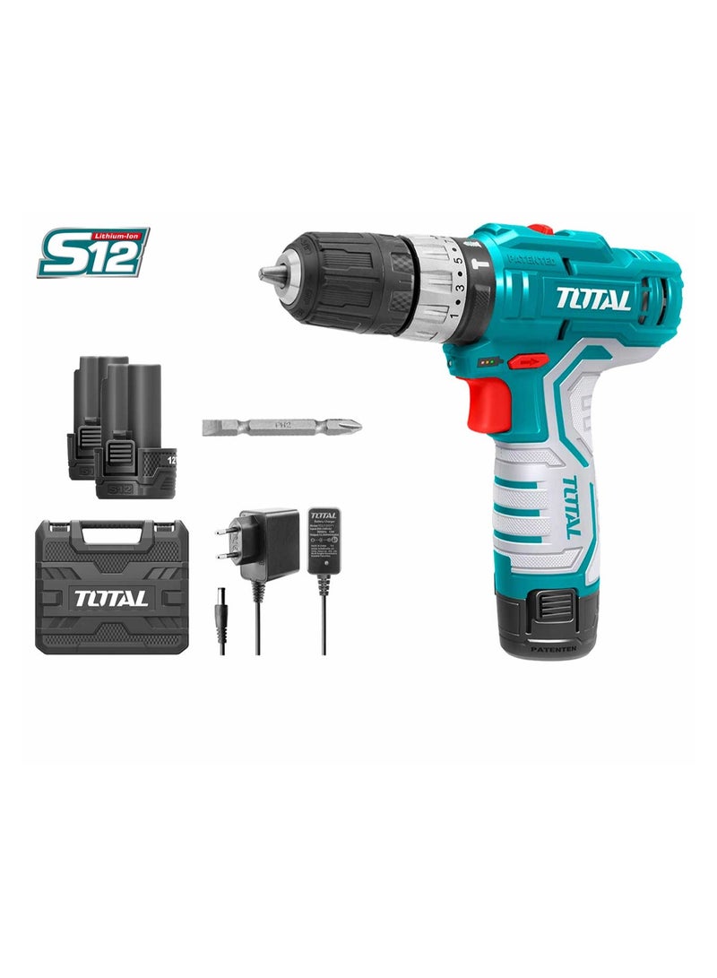 توتال دريل 2 بطارية رجاج شنطة فولط 12 وولت  TIDLI1232 - Image 1