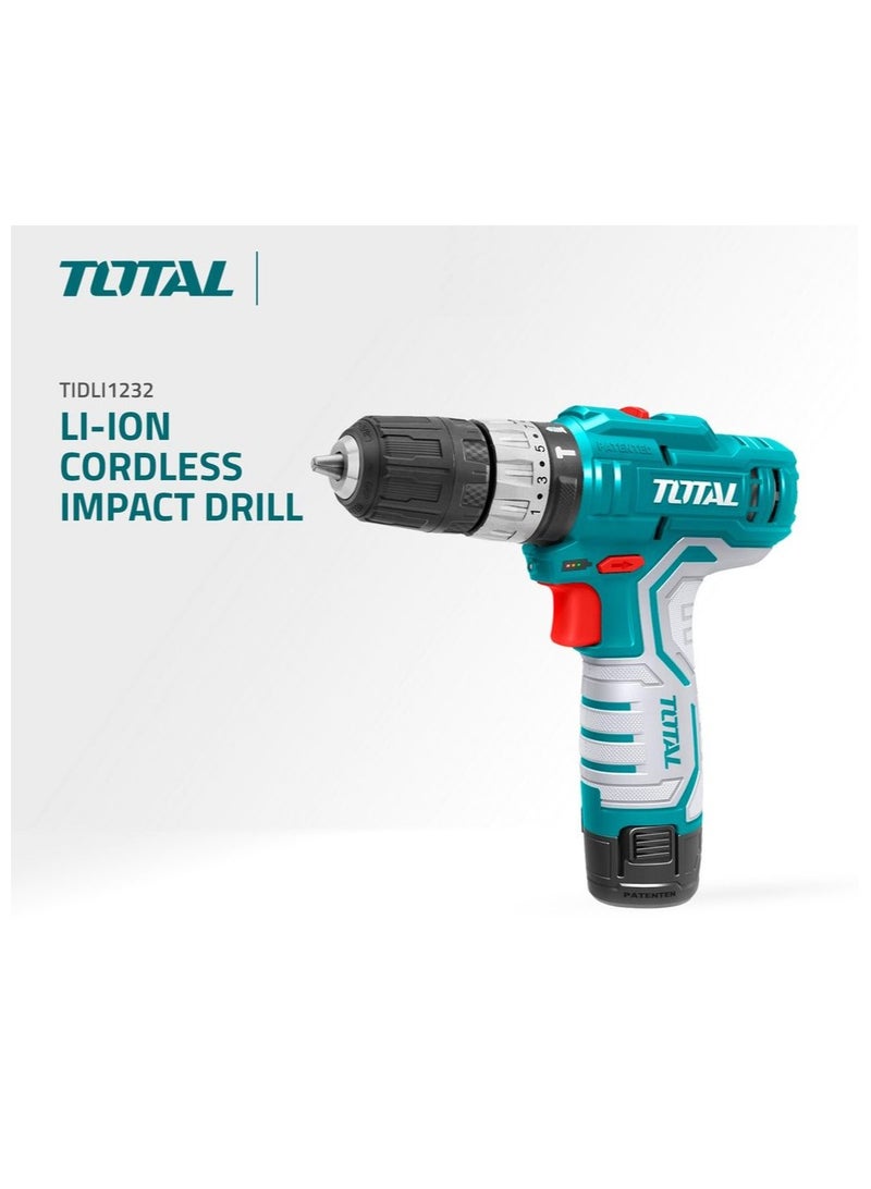 توتال دريل 2 بطارية رجاج شنطة فولط 12 وولت  TIDLI1232 - Image 4