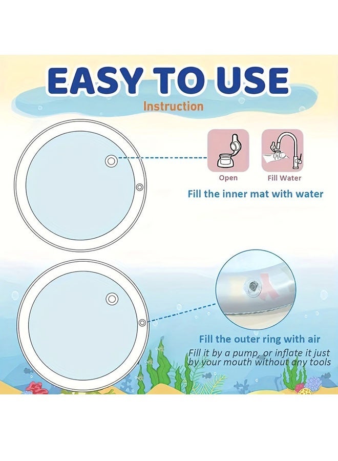 Baby Inflatable Water Mat, Water Play Mat, Baby Toys, Aquarium Mat- Promote The Motor and Sensory Development of Babies Through Games-Equipped with A Pump  - Image 5