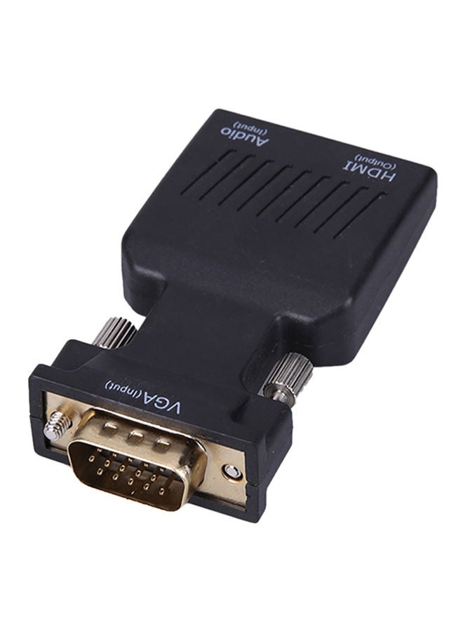 نيبمينينت محول فيديو لتوصيل منفذ VGA ذكر إلى HDMI أنثى مزود بمقبس كابل صوت أسود - Image 2