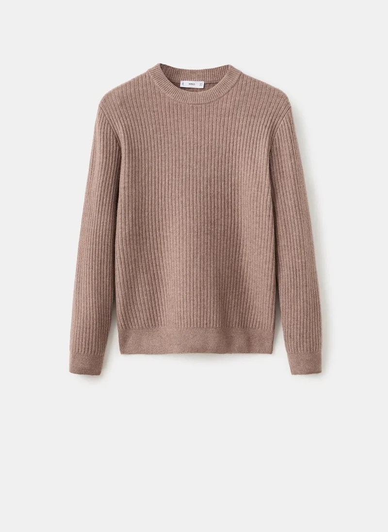 Mango Man Knitted ribbed sweater