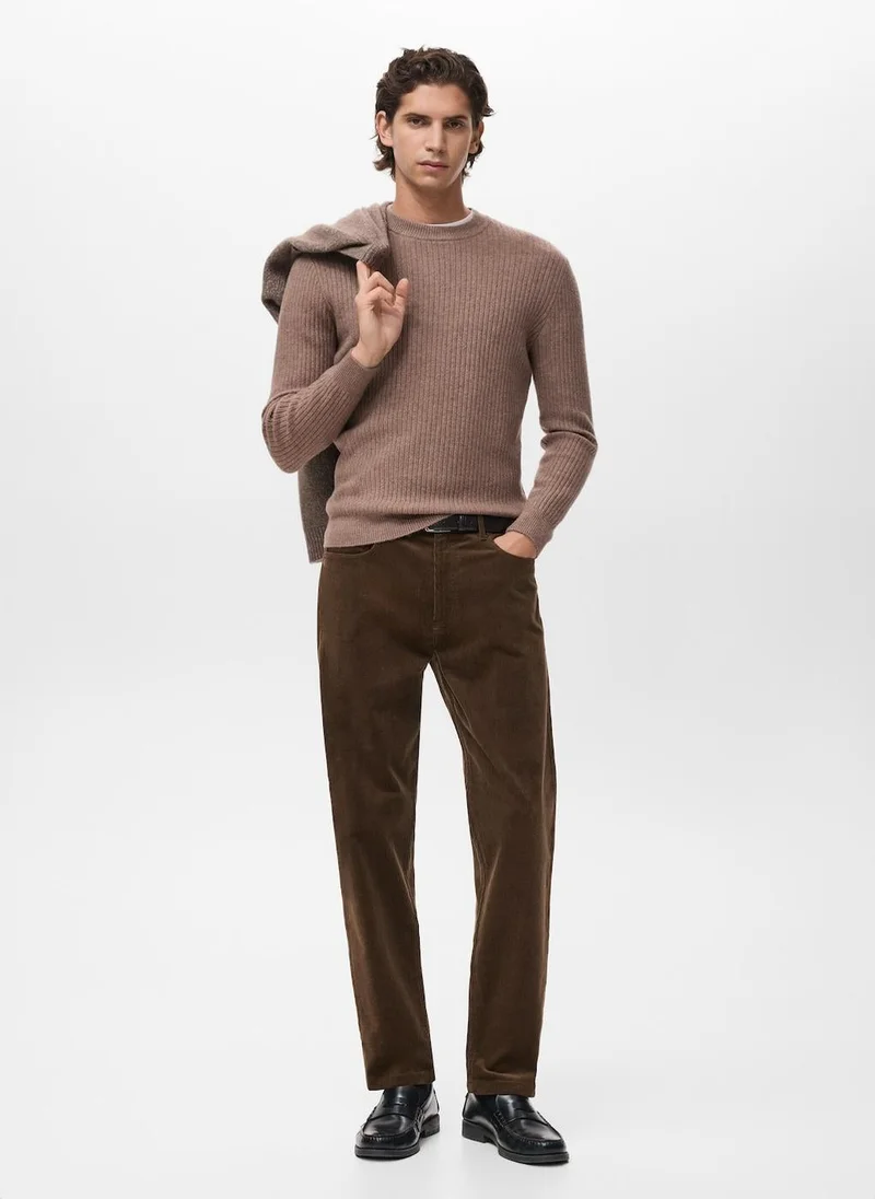 Mango Man Knitted ribbed sweater