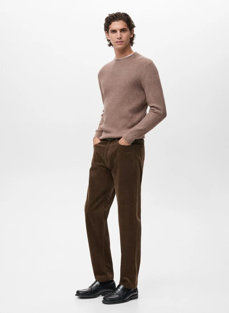 Mango Man Knitted ribbed sweater