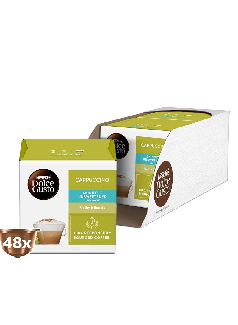 nescaf_dolce_gusto Cappuccino Skinny and Unsweetened 16 Coffee Capsules 161.6g Pack of 3 - Image 2