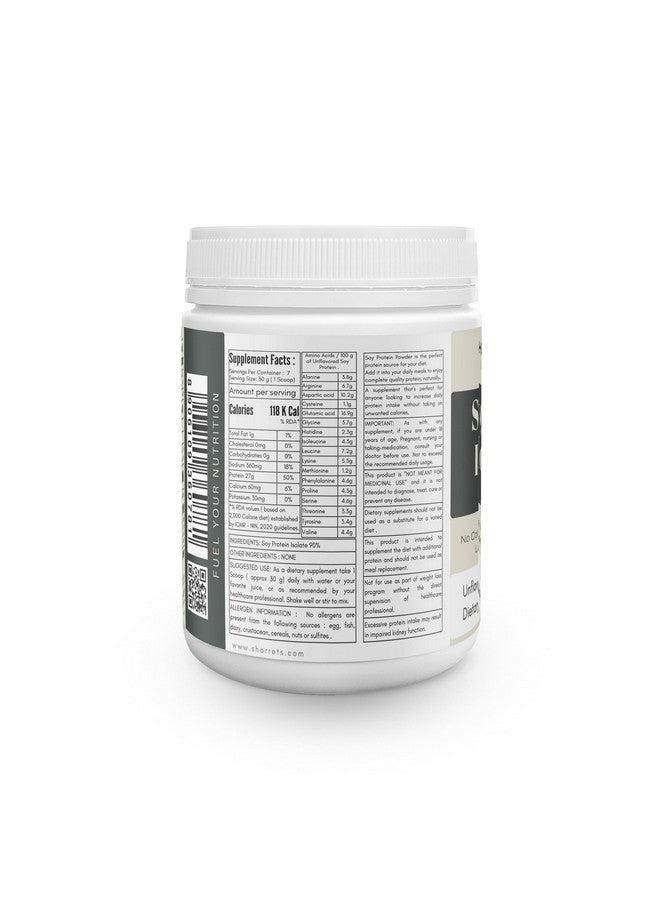 Sharrets Soy Protein Isolate Powder 90%, Unflavored 200G For Men Women - Image 3