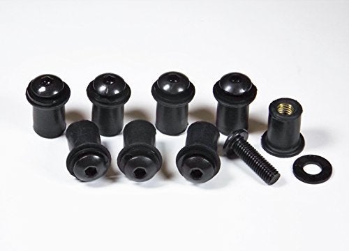Skdorpfm Bike Boltz Black Universal Motorcycle Wellnut Bolt Kit - Windscreen Installation Kit for Honda Suzuki Kawasaki Ducati Triumph Works on OEM or Aftermarket Windshields - Image 4
