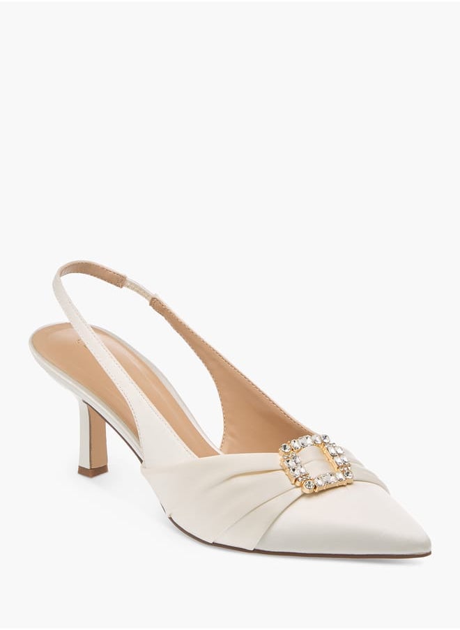 Celeste - Women's Embellished Slingback Shoes with Kitten Heels Ramadan Collection - Image 1