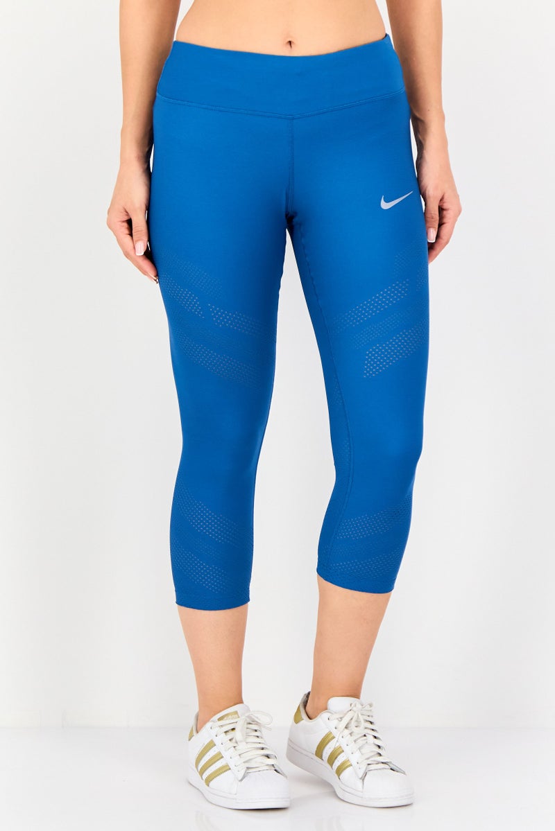 Nike Women Dri-Fit Brand Logo 3/4 Training Tights, Teal Blue - Image 1