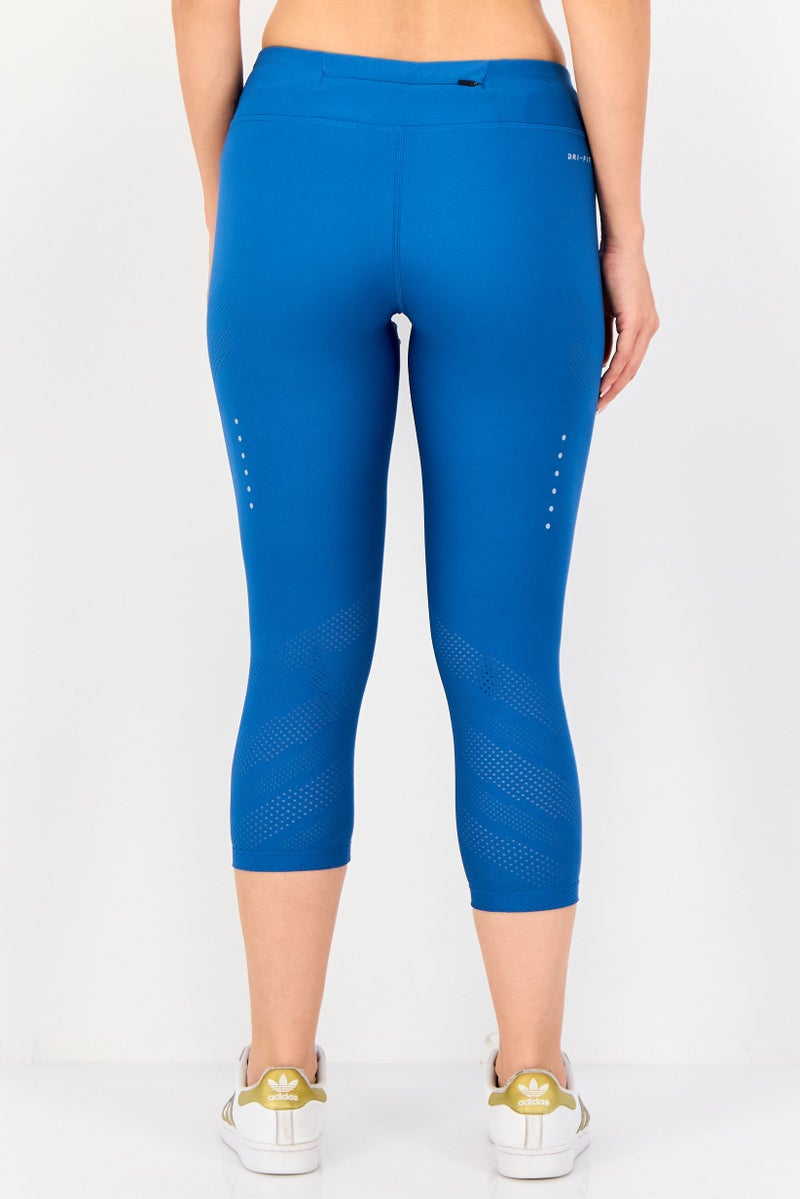 Nike Women Dri-Fit Brand Logo 3/4 Training Tights, Teal Blue - Image 4