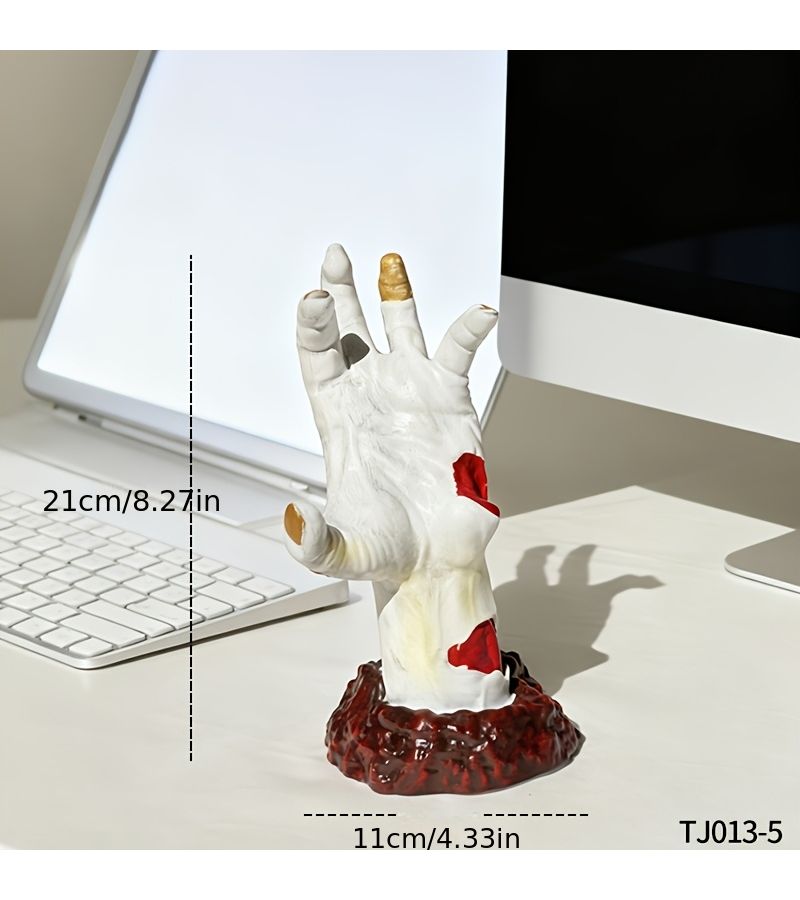 Green Sci Fi Arm Statue Game Controller And Headphone Stand Desktop Decor - Image 4