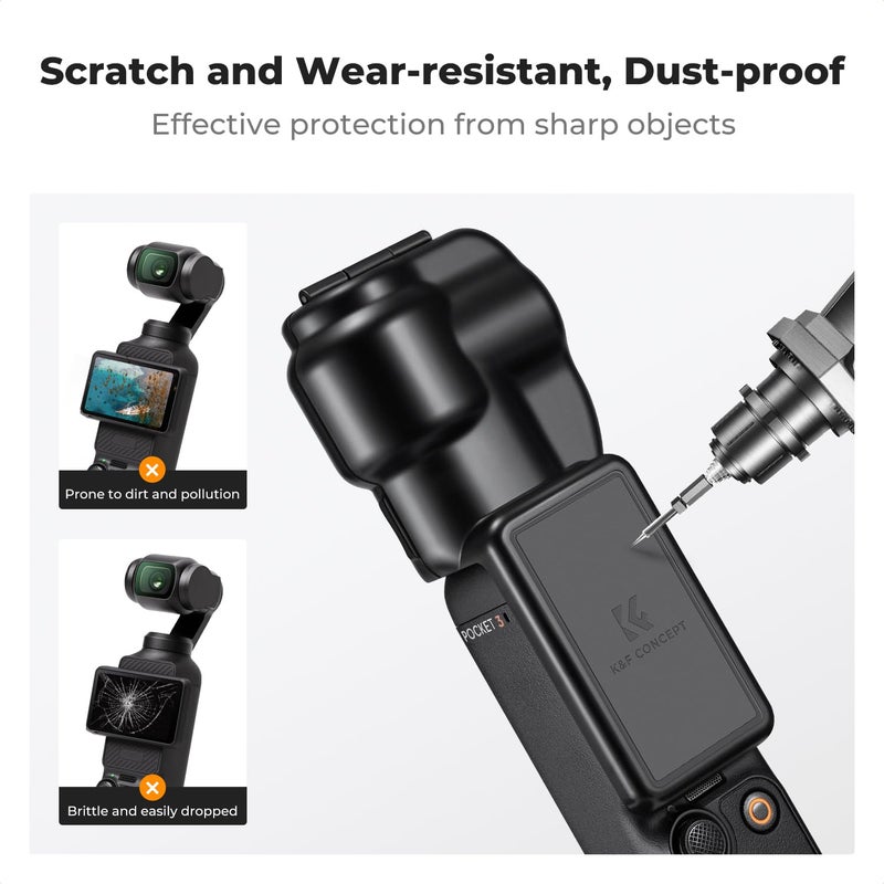 K&F CONCEPT Protective Cover Case for DJI Osmo Pocket 3, Gimbal Screen Protector Lens Guard, Plastic Case Pocket 3 Accessories - Image 4