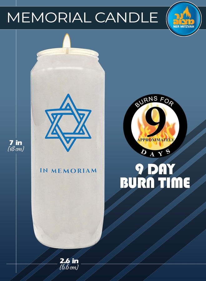 Ner Mitzvah 9 Day Yahrzeit Memorial Candles, 1 Pack - Plastic Jar - 7 Inch Tall Pillar Candles for Religious, Prayer and Vigil - Image 3
