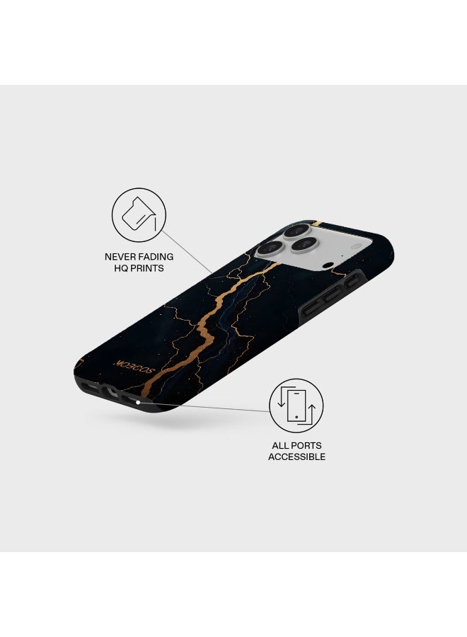 Mobcos iPhone 17 Pro Midnight Gold Premium Case Compatible with Hybrid Dual-Layer Hard Shell + Silicone Protection - Scratch-Resistant Shockproof Mobile Cover - Image 3