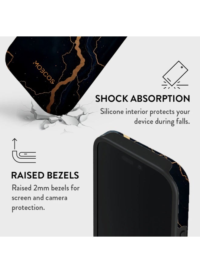 Mobcos iPhone 17 Pro Midnight Gold Premium Case Compatible with Hybrid Dual-Layer Hard Shell + Silicone Protection - Scratch-Resistant Shockproof Mobile Cover - Image 4
