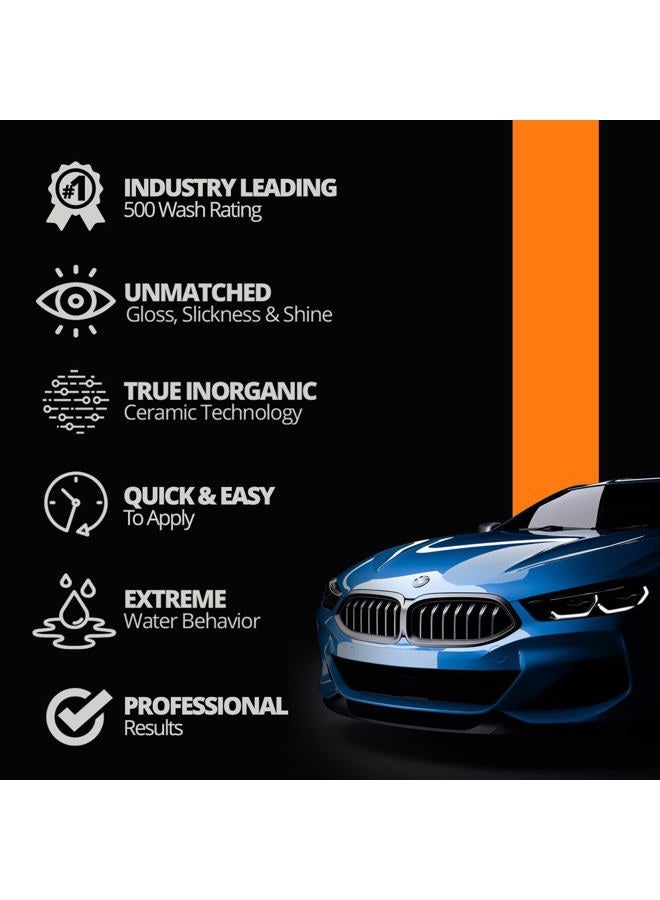 Cerakote® Professional Ceramic Coating for Cars – High-Gloss Professional-Grade Paint Protection Kit, Ultra-Hydrophobic, UV & Chemical Resistant, Easy Application, Industry Leading 500 Wash Longevity, - Image 3