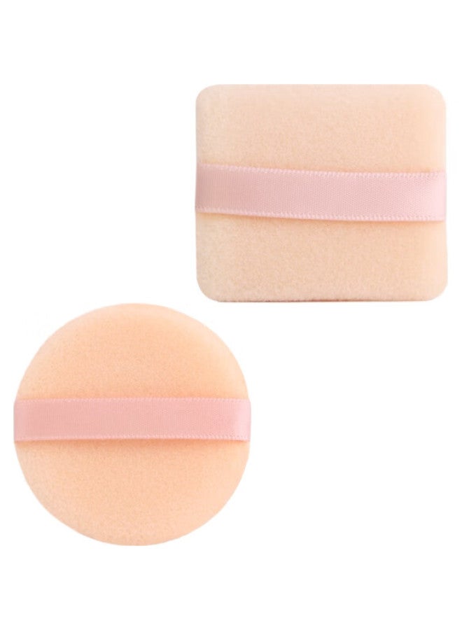 Uplus Flocked Setting Powder Puff, 2 Pieces (Round + Square), Dedicated Replacement Powder Puff - Image 3