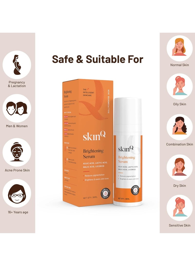 SkinQ Brightening Serum for Men and Women with Licorice and Lactic Acid 30ml Face Elixir for Tan Pigmentation and Dark Spots Exfoliates Brightens Softens and Repairs Sun Damaged Skin - Image 5