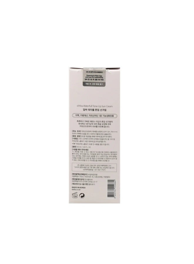 d'alba Piedmont Waterfull Tone-Up Sunscreen Serum BROAD SPECTRUM SPF 50 + Korean Sunscreen for Face, All Skin Tones, Sweat Proof Formula (1.69 fl.oz.) - Image 1