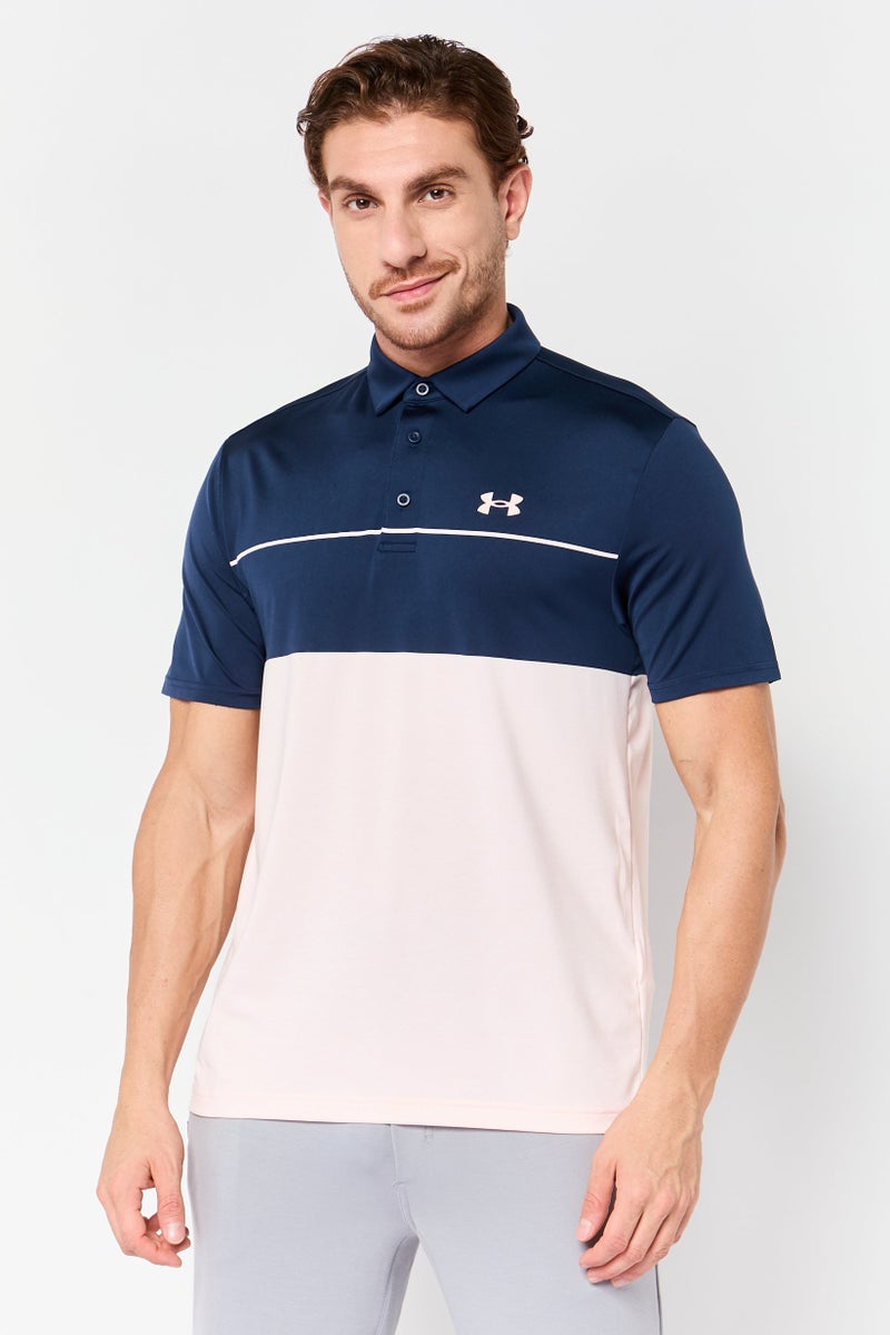 UNDER ARMOUR قميص بولو خارجي بأكمام قصيرة فضفاضة للرجال، متعدد الألوان - Image 1