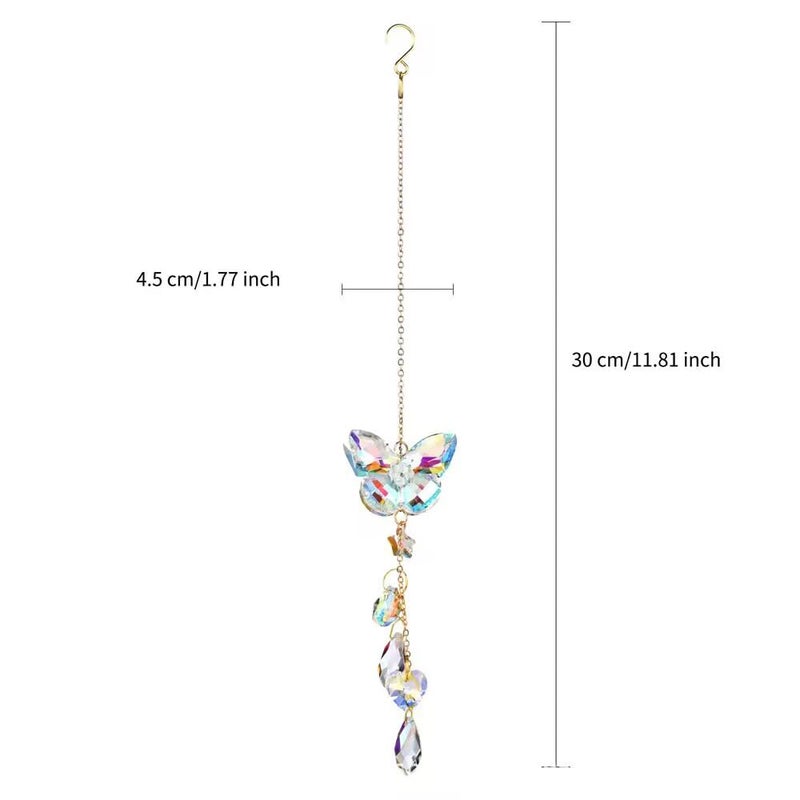Afiaiwei Butterfly Crystal Sun Catcher Window Hanging Decoration Garden Rainbow Maker for Home Car Decoration - Image 2