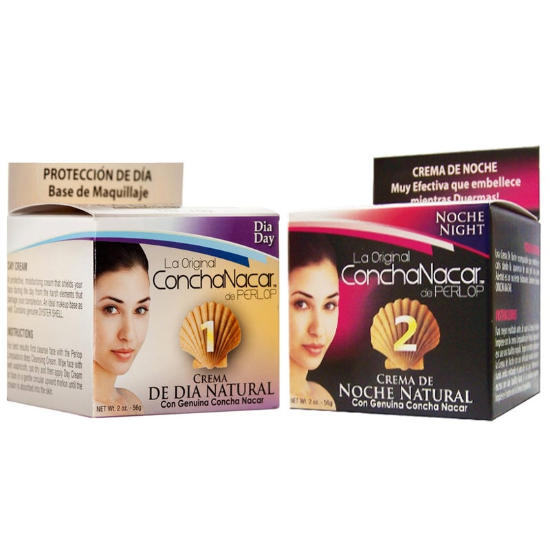 Concha Nacar Concha Nacar Face Cream Combo 12  Day Cream 2oz Night Cream 2oz  Crema De Dia Crema De Noche  Para Piel Manchas En Cara 