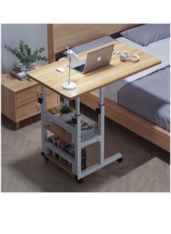 XICEN Snack Side Table Small Adjustable Laptop Computer Desk Mobile Sofa Couch Bedside Table Laptop Rolling Cart C Shaped TV Tray with Storage Shelves  - Image 1