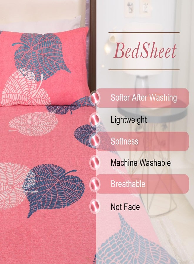 Status Contract 2024 Cotton Rich Double Fitted Bedsheet with 2 Pillow Covers for Bed Room, Home, Hotel-120 GSM (Peach) - Image 5