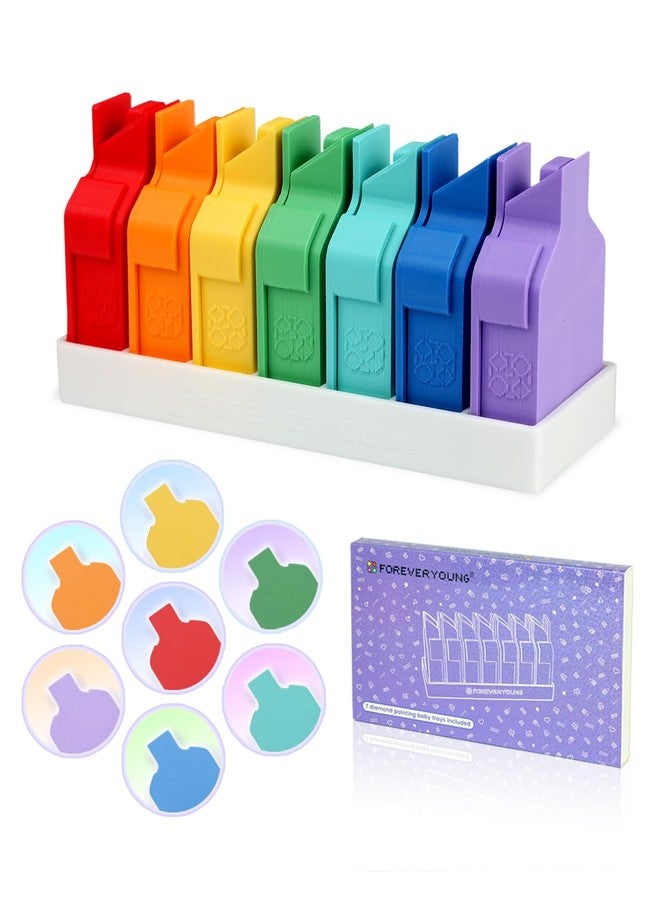 Forever young Foreveryoung Diamond Painting Baby Trays Set, Collectible Ornament with Storage Base, 7-Piece Mini Diamond Art Trays with Lids, Ideal Gift for Diamond Painting Lovers - Image 1