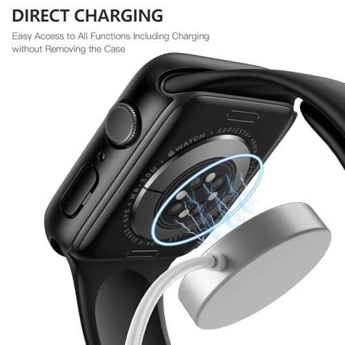 Misxi 2 Pack Tempered Glass Case Compatible for Apple Watch Series 11 (2025) Series 10 46mm, Hard PC Screen Protector Overall Protection Ultra-Thin Lightweight Scratch-Resistant Cover for iWatch, Black - Image 5