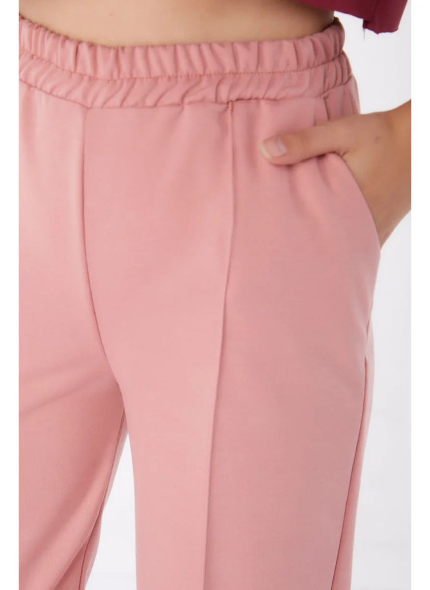 Tofisa Plain Mid Women Pink Sweatpants - 13258