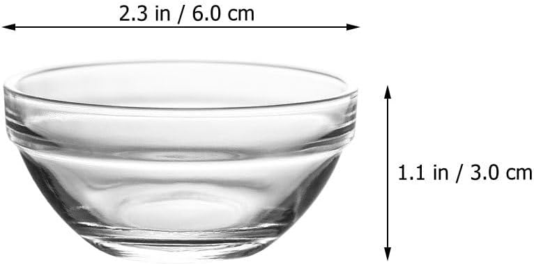 Garneck أوعية تحضير زجاجية صغيرة من جارنيك 12 قطعة حاويات خلط مصغرة 23 وعاء غمس قابل للتكديس للبهارات والصلصات رامينكينز شفافة للوجبات الخفيفة والحلويات والآيس كريم آمنة في غسالة الصحون والميكروويف - Image 2